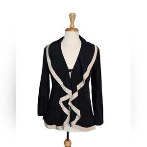 Sao Paulo Ruffled Blazer Nuetral Office Corpcore Ladies Who Lunch Size 6